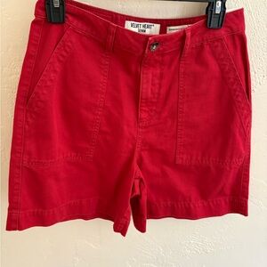 New Velvet Heart Bold Red Jean Shorts
